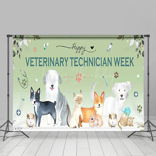 Lofaris Happy Veterinary Technician Week Plants Backdrop