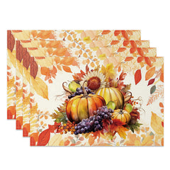 Lofaris Harvest Fruit And Melons Autumn Set of 4 Placemats