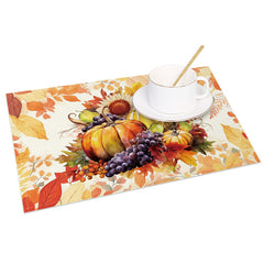 Lofaris Harvest Fruit And Melons Autumn Set of 4 Placemats