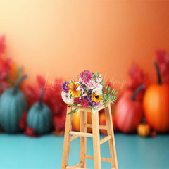 Lofaris Harvest Pumpkins Autumn Maple Leaves Photo Backdrop