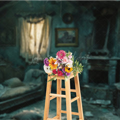 Lofaris Haunted Abandoned Bedroom Photography Backdrop Derelict Interior for Horror Photos Post-Apocalyptic Room Scene