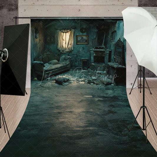 Lofaris Haunted Abandoned Bedroom Sweep Backdrop Derelict Interior for Horror Photos Post-Apocalyptic Room Scene