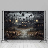 Lofaris Haunted Farmhouse in a Spooky Forest Photography Backdrop Creepy Old House with Lanterns Halloween Night Scenery