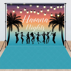 Lofaris Havana Nights Tropical Palm Tree Combo Set Backdrop Summer Dance Party Decor