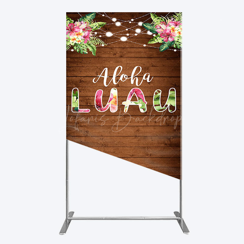 Lofaris Hawaii Aloha Luau Floral Wood Plant Rectangle Backdrop