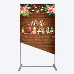 Lofaris Hawaii Aloha Luau Floral Wood Plant Rectangle Backdrop