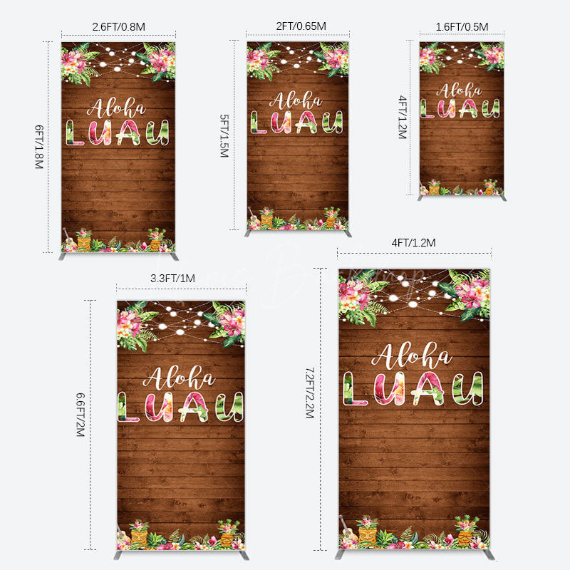 Lofaris Hawaii Aloha Luau Floral Wood Plant Rectangle Backdrop