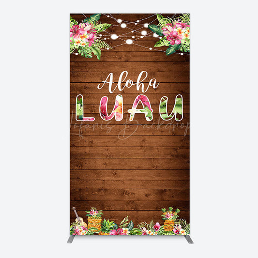 Lofaris Hawaii Aloha Luau Floral Wood Plant Rectangle Backdrop