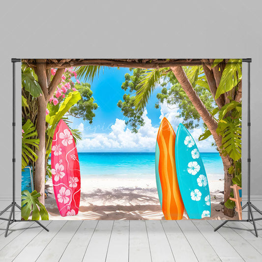 Lofaris Hawaii Outdoor Surfboard Beach Summer Vibe Backdrop