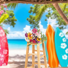 Lofaris Hawaii Outdoor Surfboard Beach Summer Vibe Backdrop