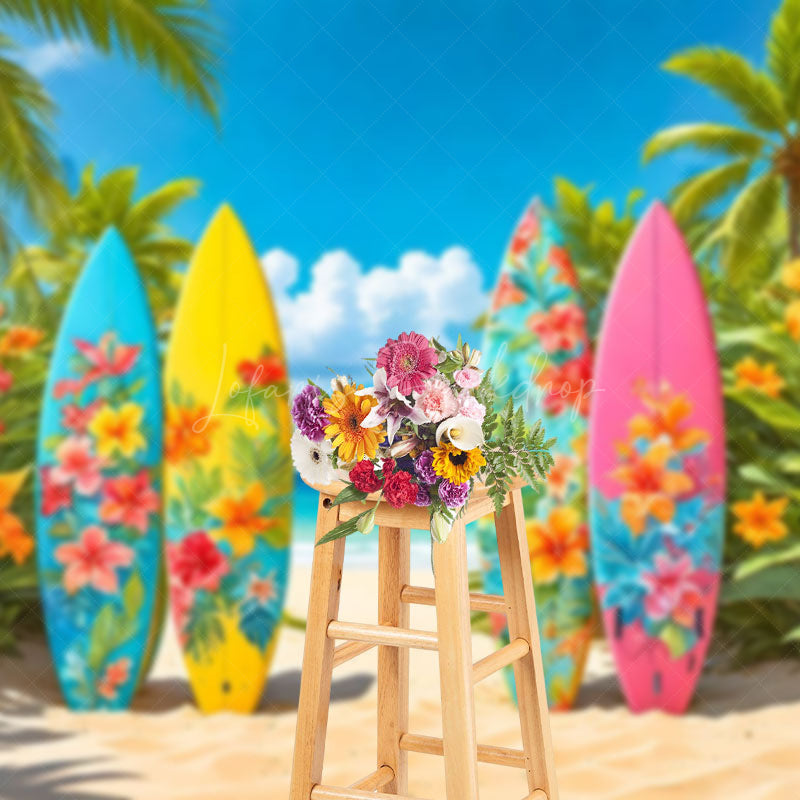 Lofaris Hawaii Outdoor Surfboards Green Summer Vibe Backdrop