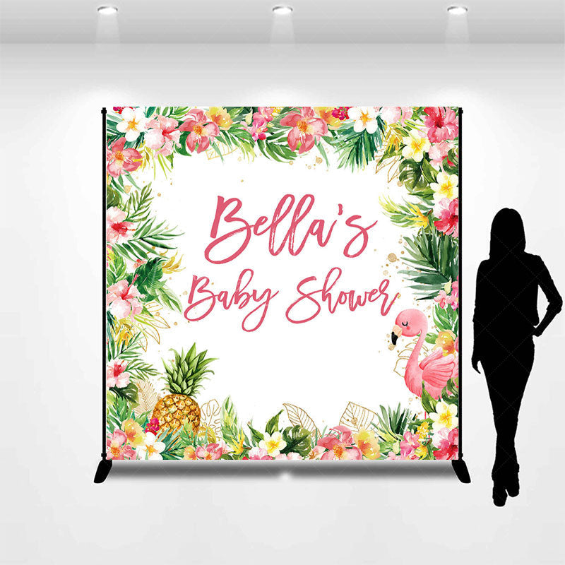 Lofaris Hawaii Summer Floral Custom Baby Shower Backdrop