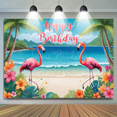 Lofaris Hawaii Summer Vibe Beach Flamingo Birthday Backdrop
