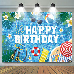 Lofaris Hawaii Summer Vibe Pool Party Happy Birthday Backdrop