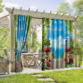 Lofaris Hawaii Summers Waterproof Printed Outdoor Curtains