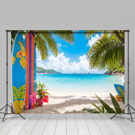 Lofaris Hawaii Surfboards Beach Sea Summer Vibe Backdrop