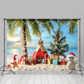 Lofaris Hawaiian Beach Christmas In July Holiday Backdrop
