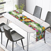 Lofaris Hawaiian Summer Table Runner with Vivid Tropical Plants for Greenery Luau Party and Beach House Decor