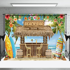 Lofaris Hawaiian Wooden Beach Bar Summer Vibe Photo Backdrop