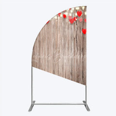 Lofaris Heart Wood Half Moon Arch Backdrop Rustic Valentine’s Day Wedding Engagement Party Decor