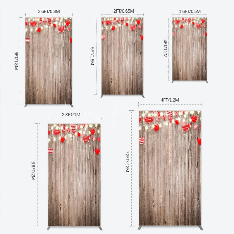 Lofaris Heart Wood Rectangle Backdrop Rustic Valentine’s Day Wedding Engagement Party Decor