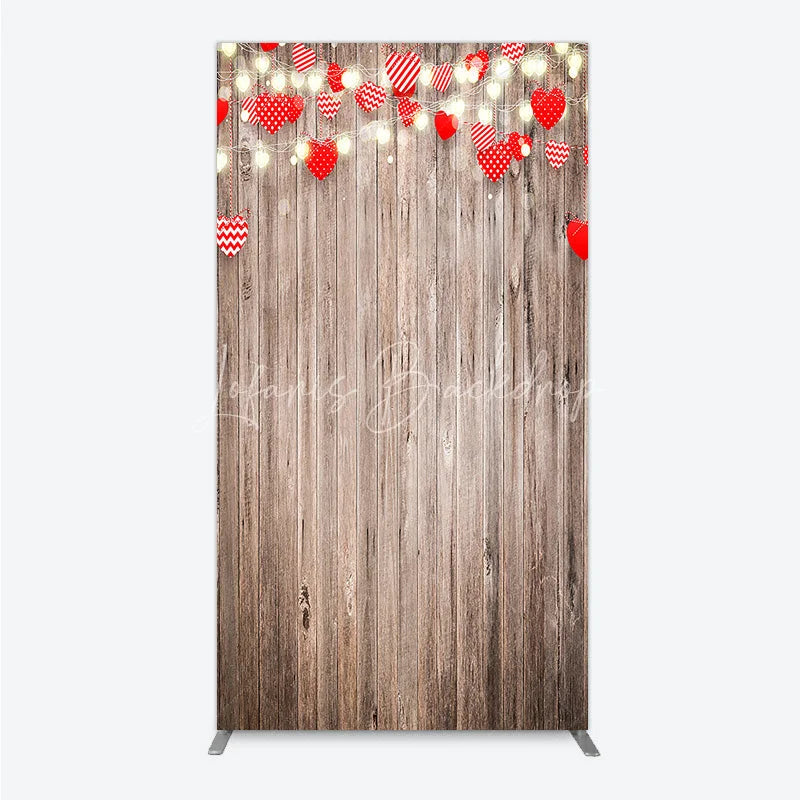 Lofaris Heart Wood Rectangle Backdrop Rustic Valentine’s Day Wedding Engagement Party Decor