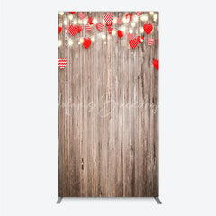 Lofaris Heart Wood Rectangle Backdrop Rustic Valentine’s Day Wedding Engagement Party Decor