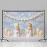 Lofaris Heavenly Angel Candles Blue Sky Cake Smash Backdrop