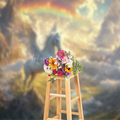Lofaris Heavenly Pegasus Wonderland Rainbow Lake Backdrop