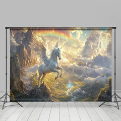 Lofaris Heavenly Pegasus Wonderland Rainbow Lake Backdrop