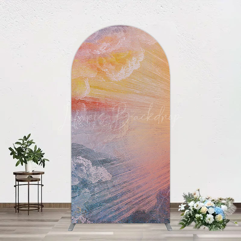 Lofaris Heavenly Sunrise Holy Halo Birthday Arch Backdrop
