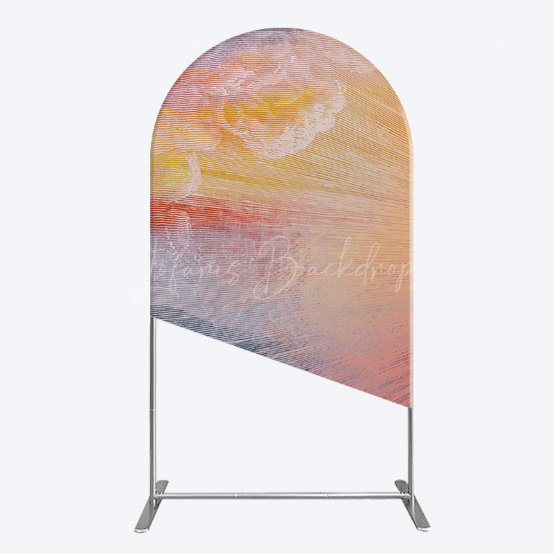 Lofaris Heavenly Sunrise Holy Halo Birthday Arch Backdrop