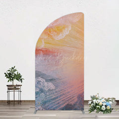 Lofaris Heavenly Sunrise Holy Halo Birthday Half Moon Arch Backdrop