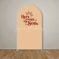 Lofaris Here Comes The Son Arch Backdrop Boho Sun Terracotta Background for Baby Shower