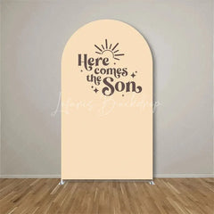 Lofaris Here Comes The Son Arch Backdrop Boho Sun Terracotta Background for Baby Shower