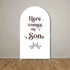 Lofaris Here Comes The Son Arch Backdrop Boho Sun Terracotta Background for Baby Shower