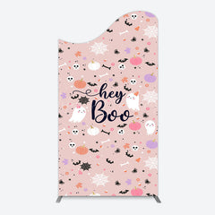 Lofaris Hey Boo Halloween Pink Baby Shower Arch Backdrop