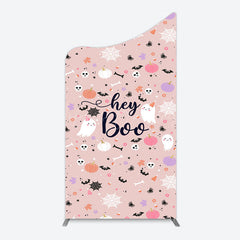 Lofaris Hey Boo Halloween Pink Baby Shower Arch Backdrop