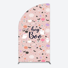 Lofaris Hey Boo Halloween Pink Baby Shower Arch Backdrop