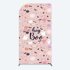Lofaris Hey Boo Halloween Pink Baby Shower Arch Backdrop