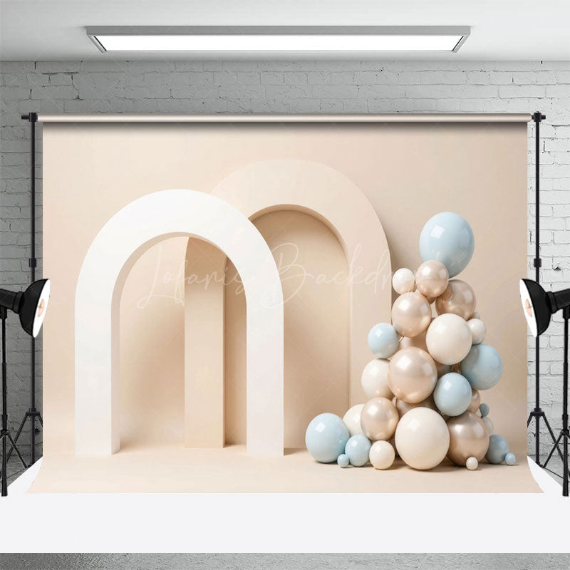 Lofaris Hint Of Blue Arch Balloons Wedding Photo Backdrop