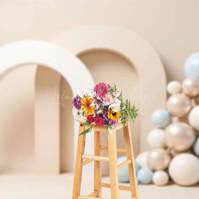 Lofaris Hint Of Blue Arch Balloons Wedding Photo Backdrop