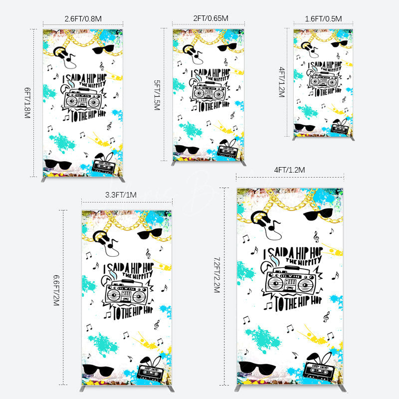 Lofaris Hip Hop Sunglasses Note Gold Necklace Rectangle Backdrop