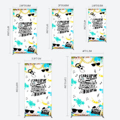 Lofaris Hip Hop Sunglasses Note Gold Necklace Rectangle Backdrop