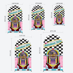 Lofaris Hiphop Plaid Fabulous 50s Dance Party Arch Backdrop