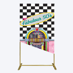 Lofaris Hiphop Plaid Fabulous 50s Dance Party Rectangle Backdrop