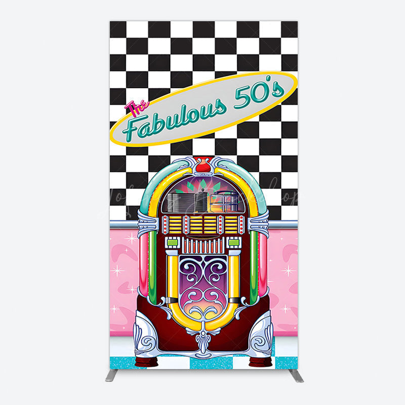 Lofaris Hiphop Plaid Fabulous 50s Dance Party Rectangle Backdrop