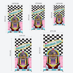 Lofaris Hiphop Plaid Fabulous 50s Dance Party Rectangle Backdrop