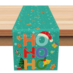 Lofaris Ho Cute Christmas Character Table Runner Santa Snowman and Penguin Fun Holiday Decor