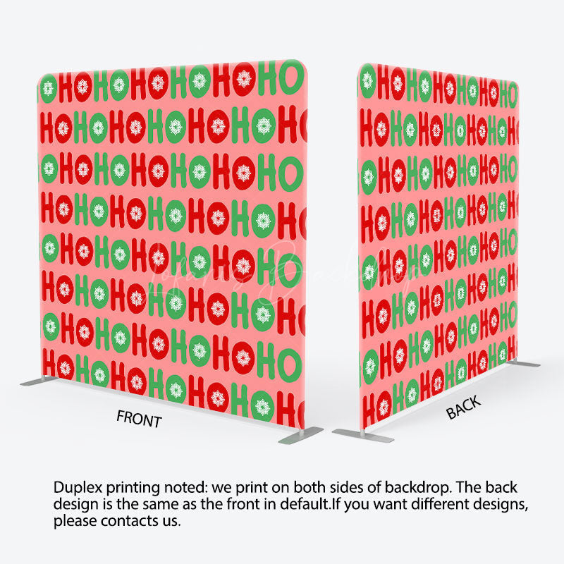 Lofaris Ho Red Green Christmas Tension Fabric Backdrop